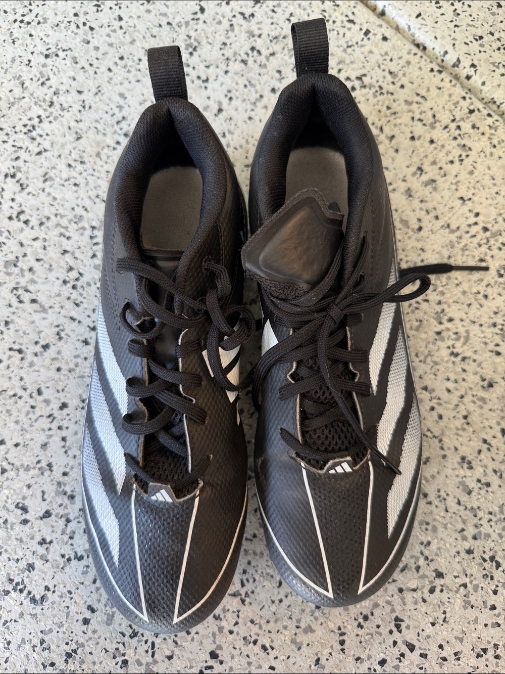 Men's Black Adidas Soccer Cleats with White Accents